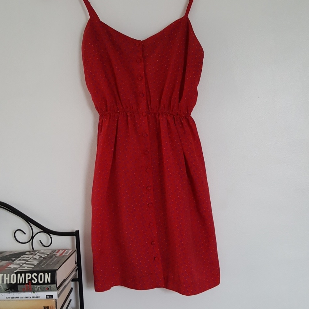 Red patterned sundress forever 21 size Small